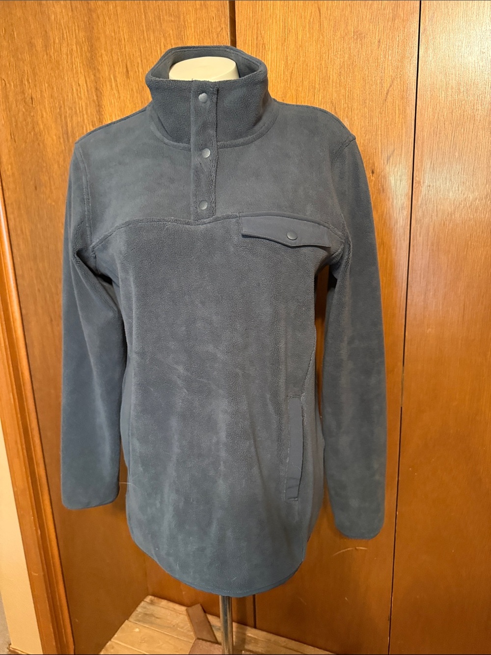 32 Degrees HEAT Women's Charcoal Snap-Front Fleece Pullover